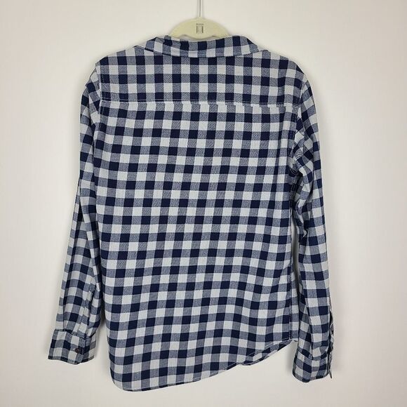Aeropostale Navy Blue & Gray Check Plaid Button Down Shirt Small - Picture 11 of 16